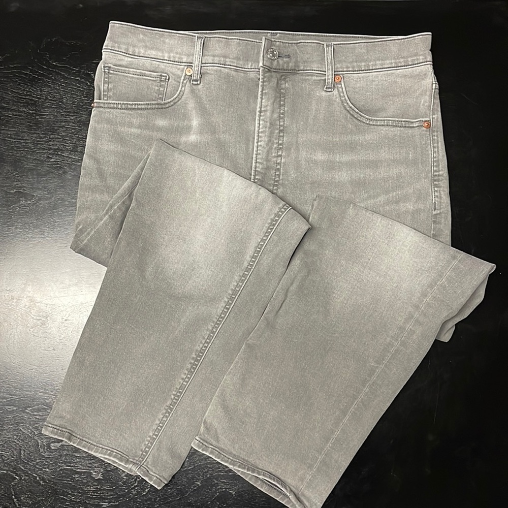 Super High Waisted Gray Mom Jeans